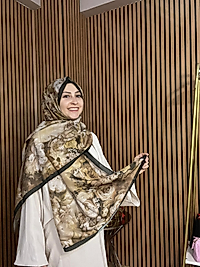 Mystic Bloom Desen Pamuk İpek Şal