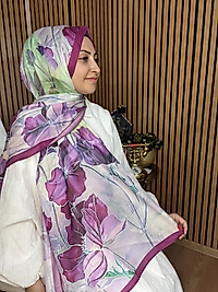 İpekseli Çiçek Desen Şal