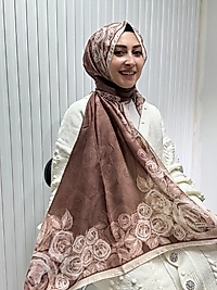 Siyane Desenli Pamuklu Şal