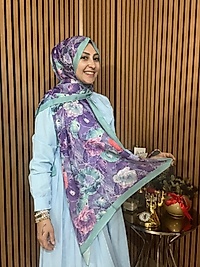 İpekseli Çiçek Desen Şal