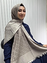 V desen Yün Pamuk Şal