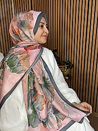 İpekseli Çiçek Desen Şal