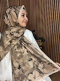 İpekseli Çiçek Desen Şal