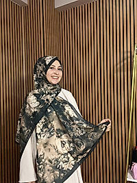 Mystic Bloom Desen Pamuk İpek Şal