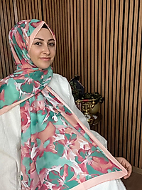 İpekseli Çiçek Desen Şal
