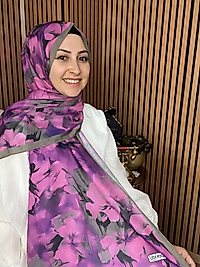 İpekseli Çiçek Desen Şal