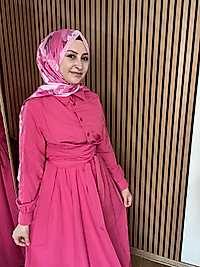 Beli Bağlamalı Gömlek Elbise