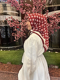 Celine Desen Vual İpek Eşarp (Bordo)