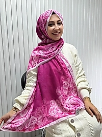 Siyane Desenli Pamuklu Şal
