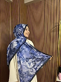 Mystic Bloom Desen Pamuk İpek Şal