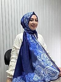 Siyane Desenli Pamuklu Şal