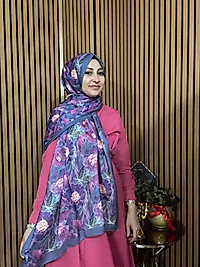 İpekseli Çiçek Desen Şal