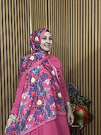 İpekseli Çiçek Desen Şal