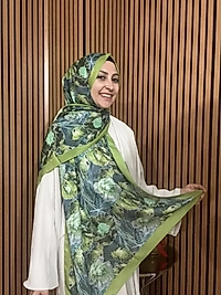 İpekseli Çiçek Desen Şal