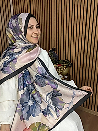 İpekseli Çiçek Desen Şal