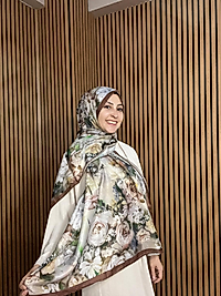 Mystic Bloom Desen Pamuk İpek Şal